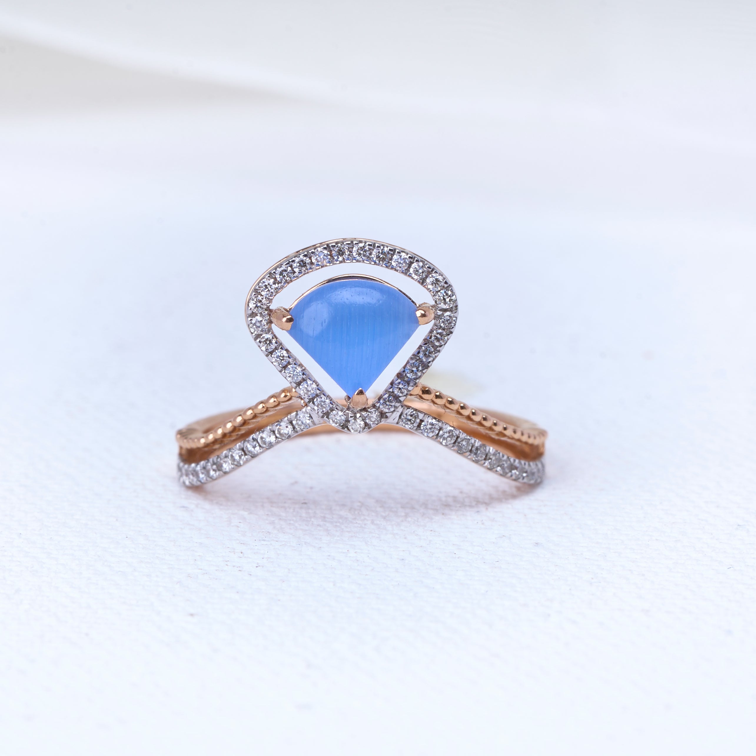 Diamond Chevron Ring | Modern Crown Ring