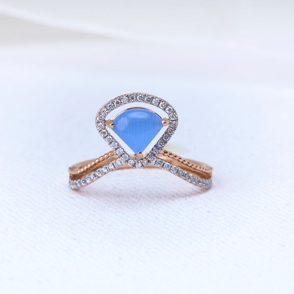 Diamond Chevron Ring | Modern Crown Ring
