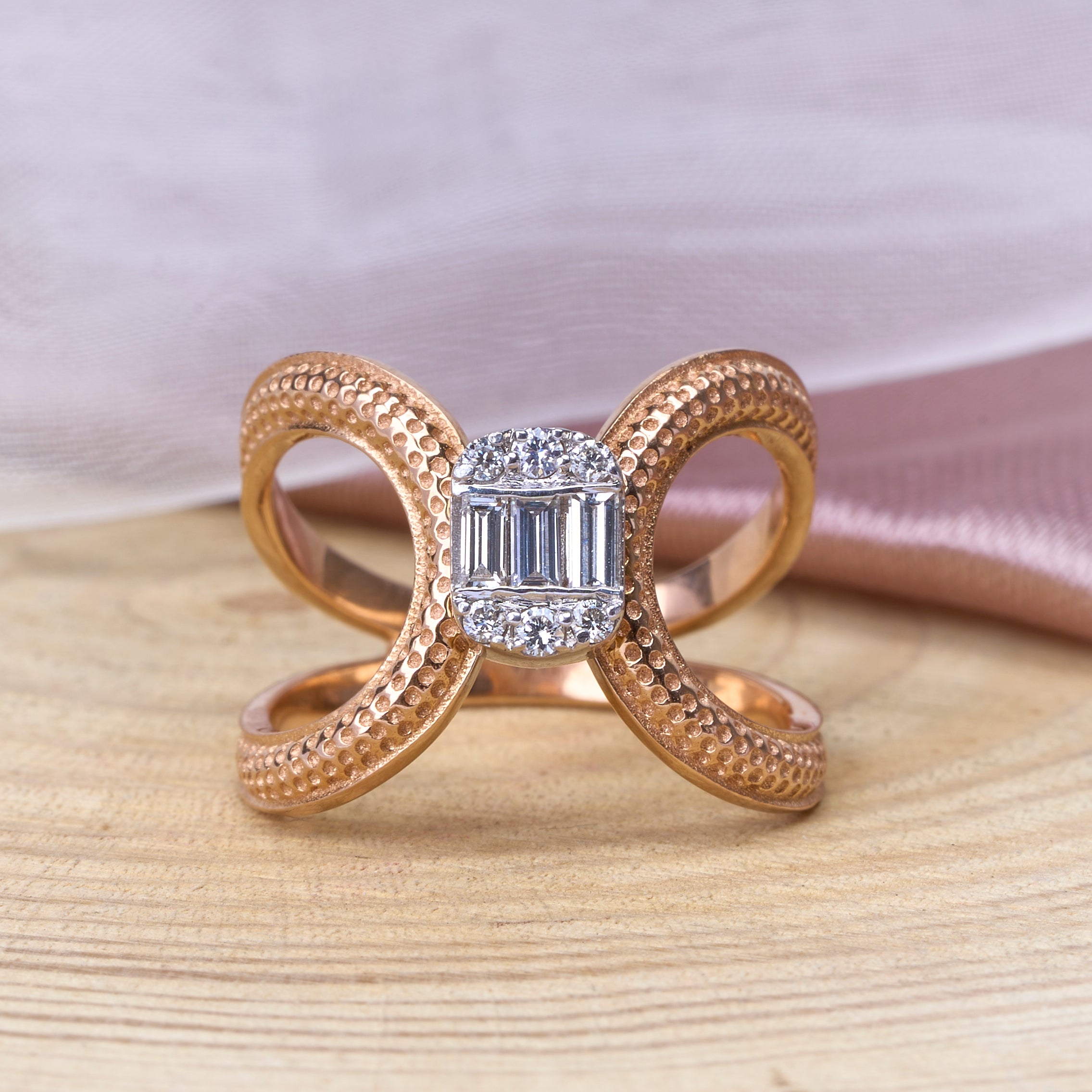 Diamond Butterfly Bow Ring | Modern Statement Ring