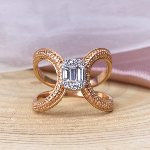 Diamond Butterfly Bow Ring | Modern Statement Ring