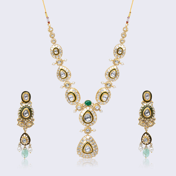 Elegant Polki Necklace Set - Bridal Collection