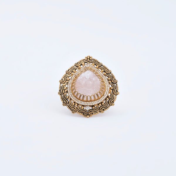 Antique-Inspired Pink Stone Ring