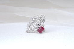  Punjabi Saraf Rings Gems Exclusive ruby ring, diamond leaf ring,