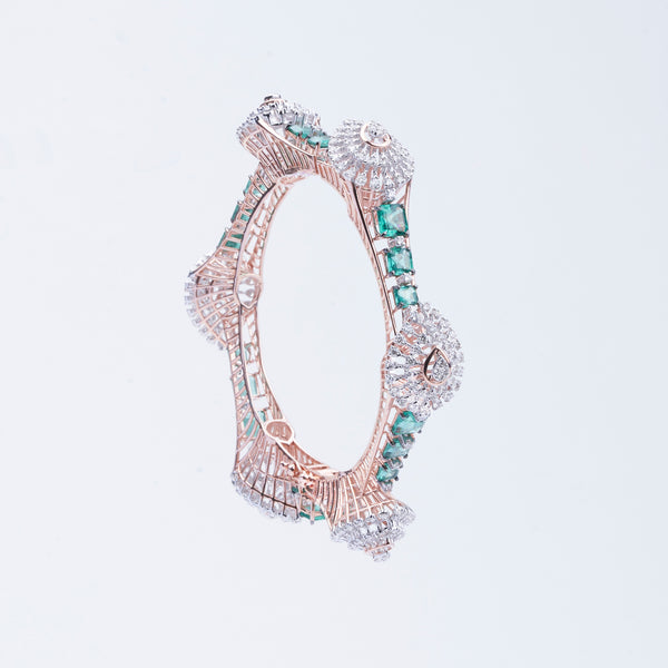 Rose Gold Emerald Enchantment Bangle