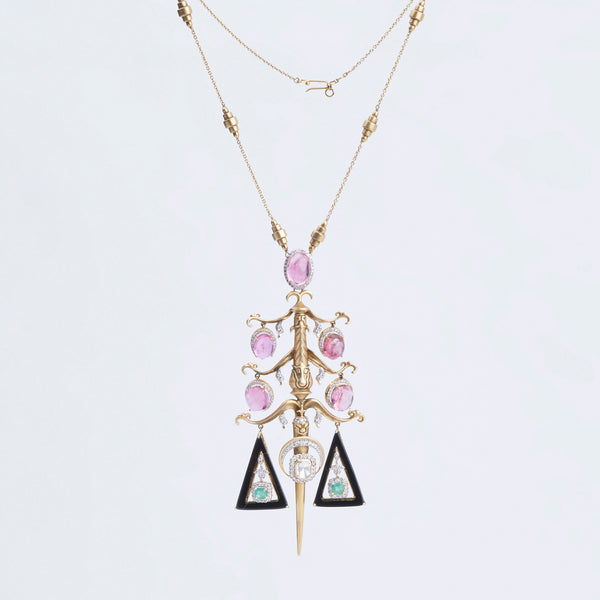 Heritage Statement Gold Pendant Necklace
