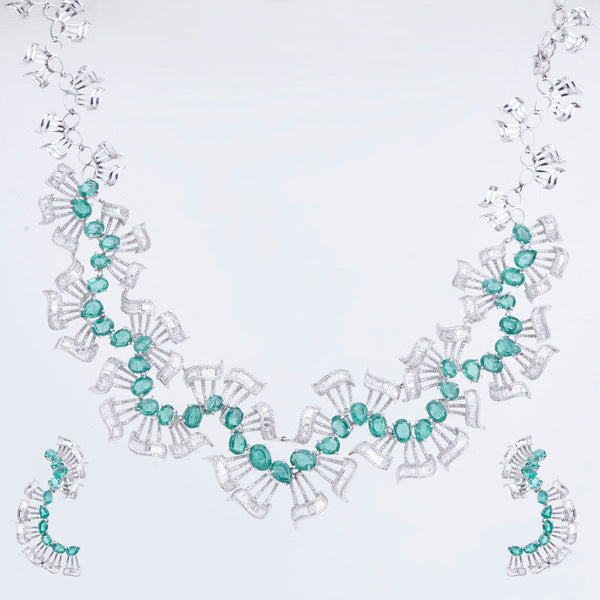 Radiant Diamond Collar Necklace Set