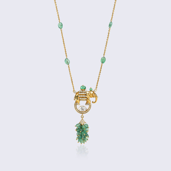 Elephant Polki Vine Pendant